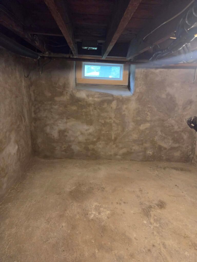 Interior basement waterproofing installation in Appleton, WI (photo 2)